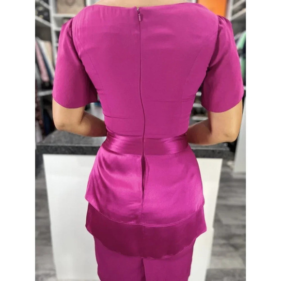 Temperley London Pink Designer Barbiecore Cocktail Dress $595 - Picture 9 of 13